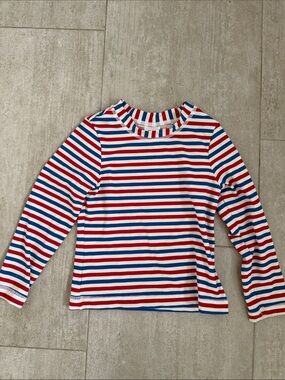 Hanna Andersson Red, White & Blue Striped Long-Sleeve swim shirt